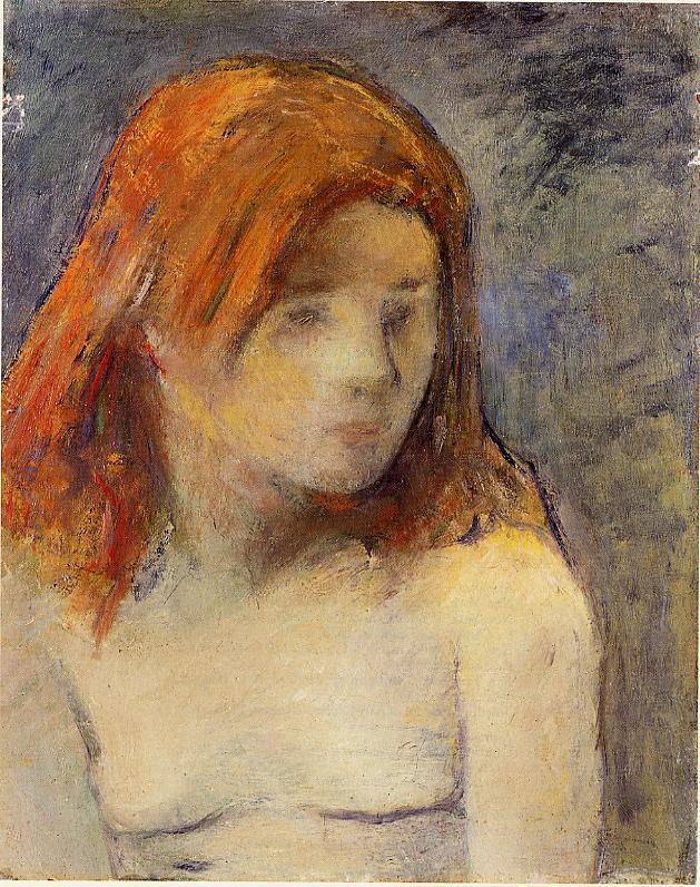 Bust of a Nude Girl - Paul Gauguin Painting